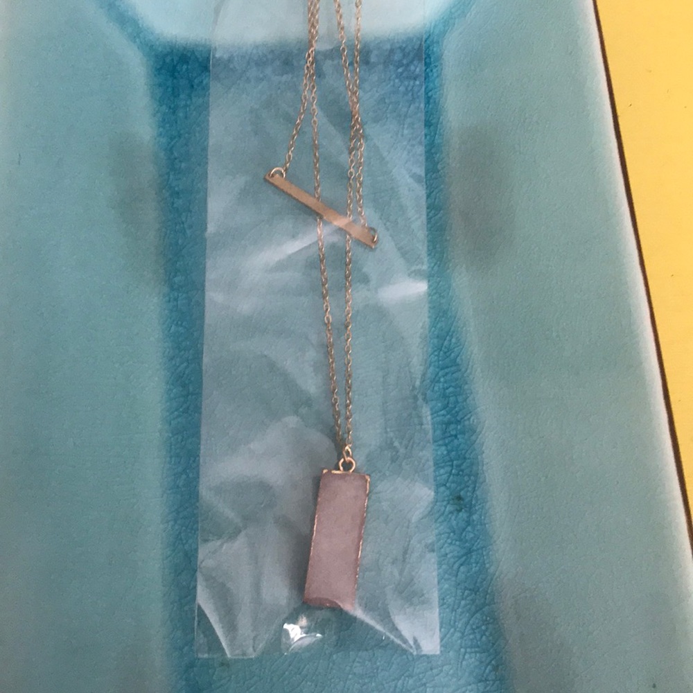 Druzy crystal necklace.